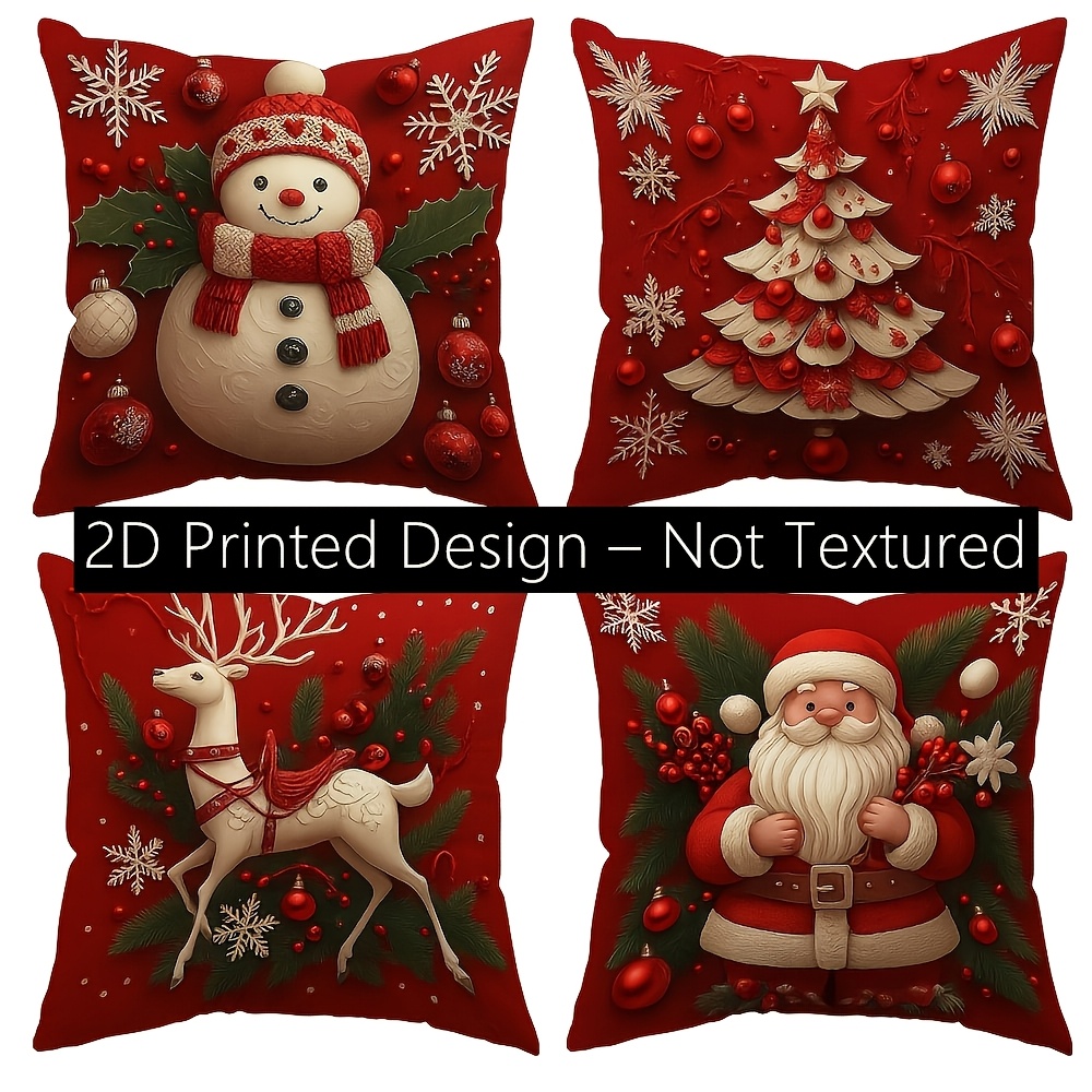 2 fundas de cojín navideñas de - Pillow Insert 18X18 reseña y precio