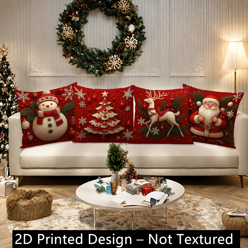 2 fundas de cojín navideñas de - Pillow Insert 18X18 reseña y precio